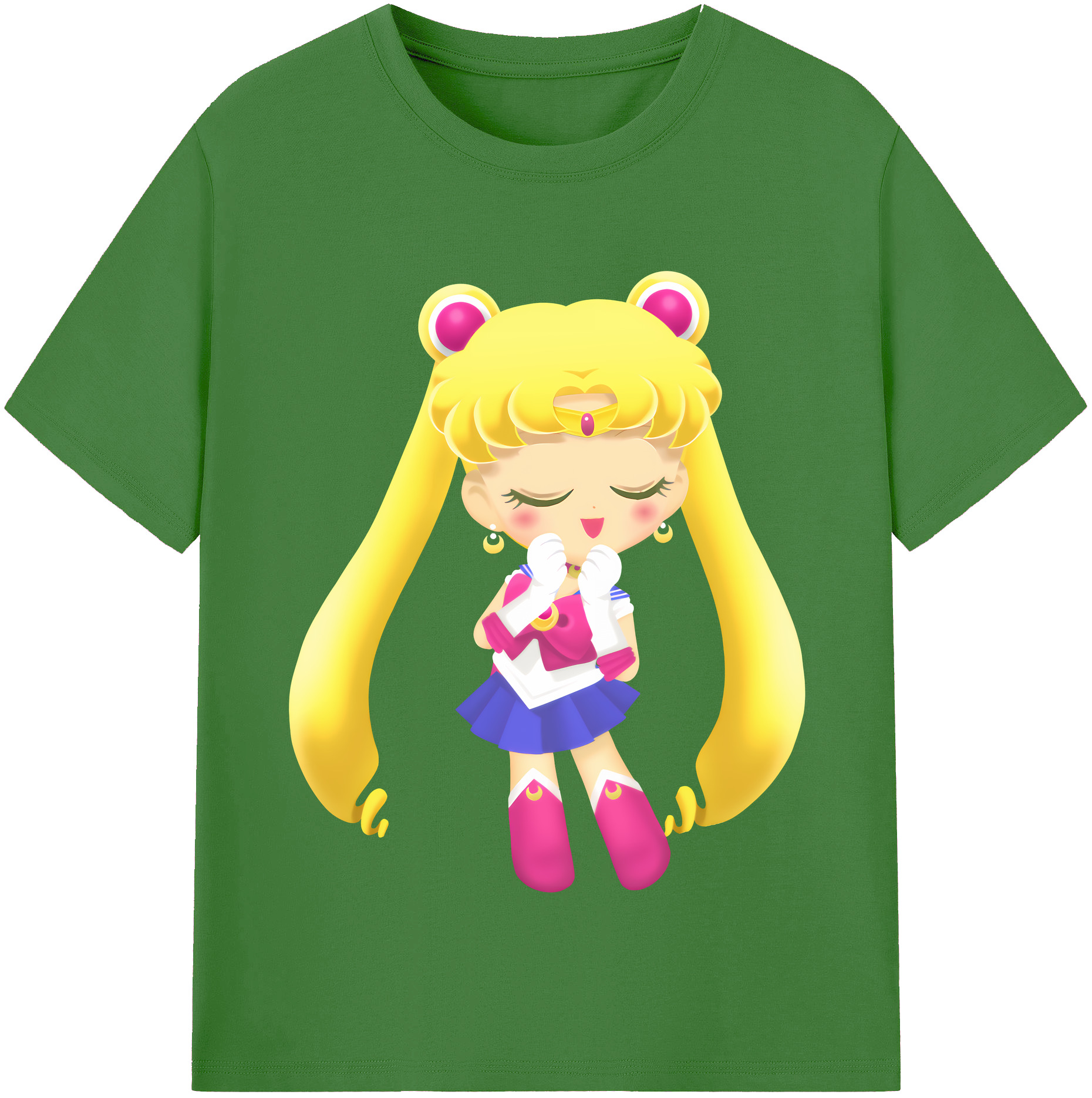 （画像用） 美少女戦士セーラームーン 月野 うさぎ つきの うさぎ Sailor Moon Tsukino Usagi レディースカジュアルプリントTシャツ（綿100％）